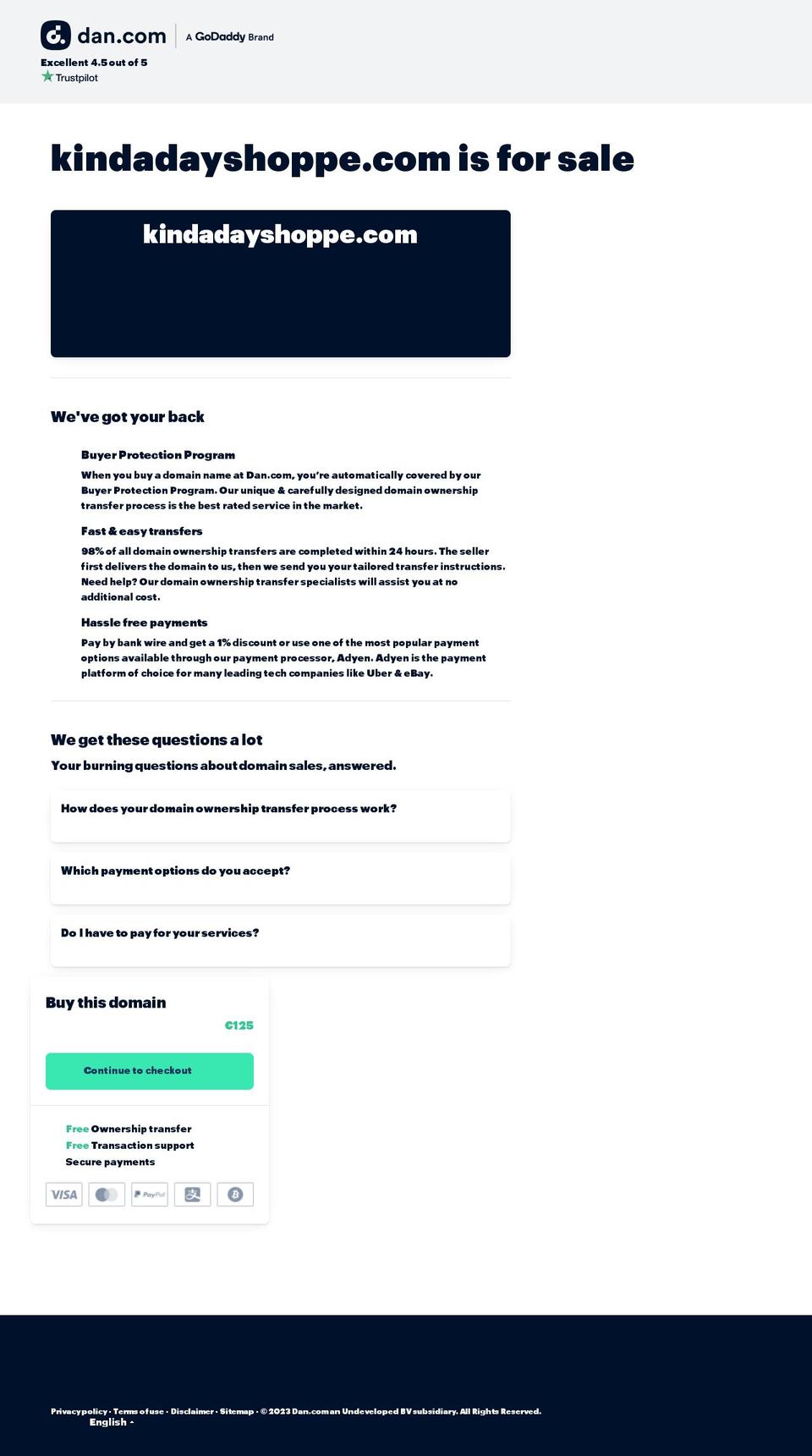 kindadayshoppe.com — Shopify storefront screenshot