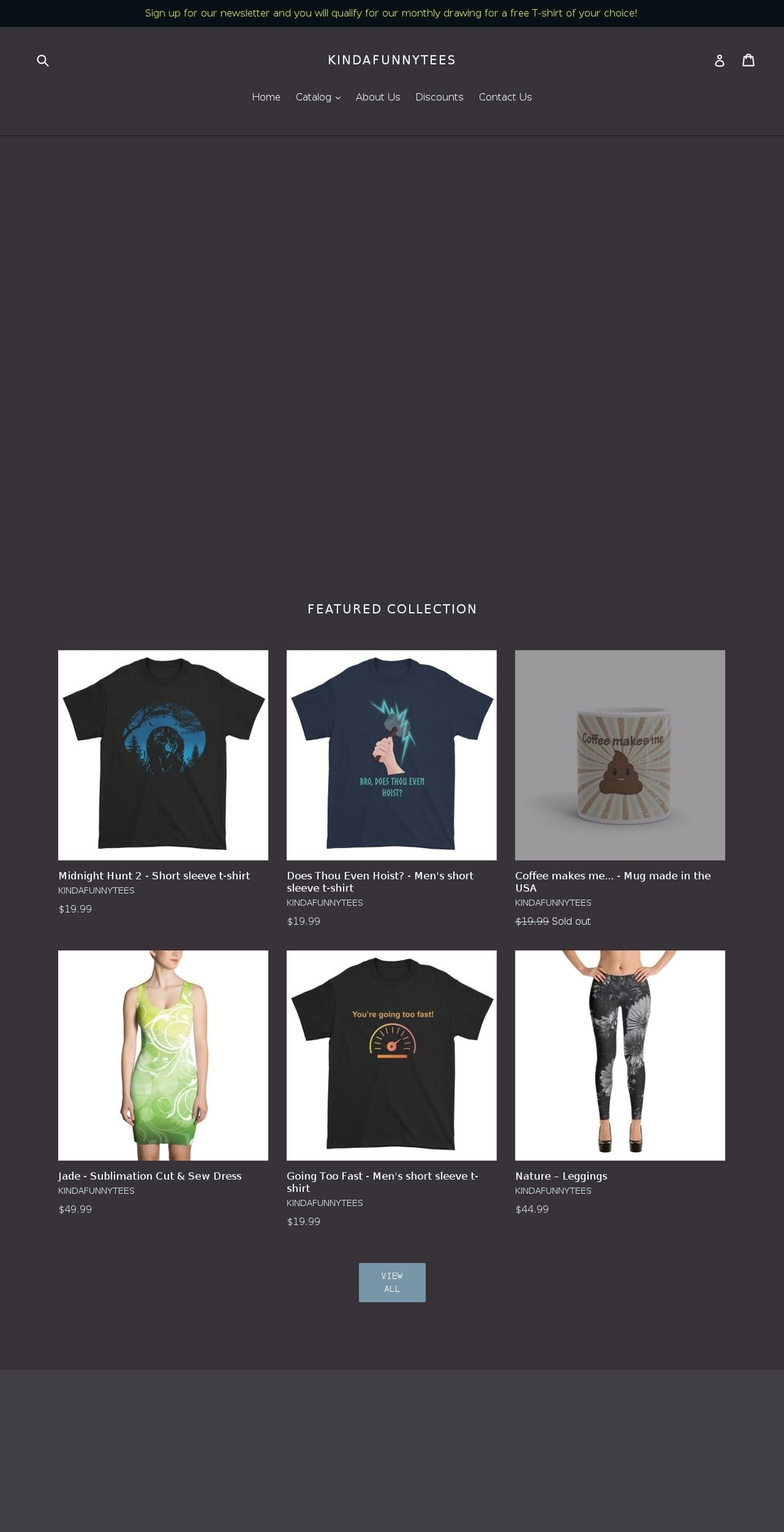 kindafunnytees.com shopify website screenshot
