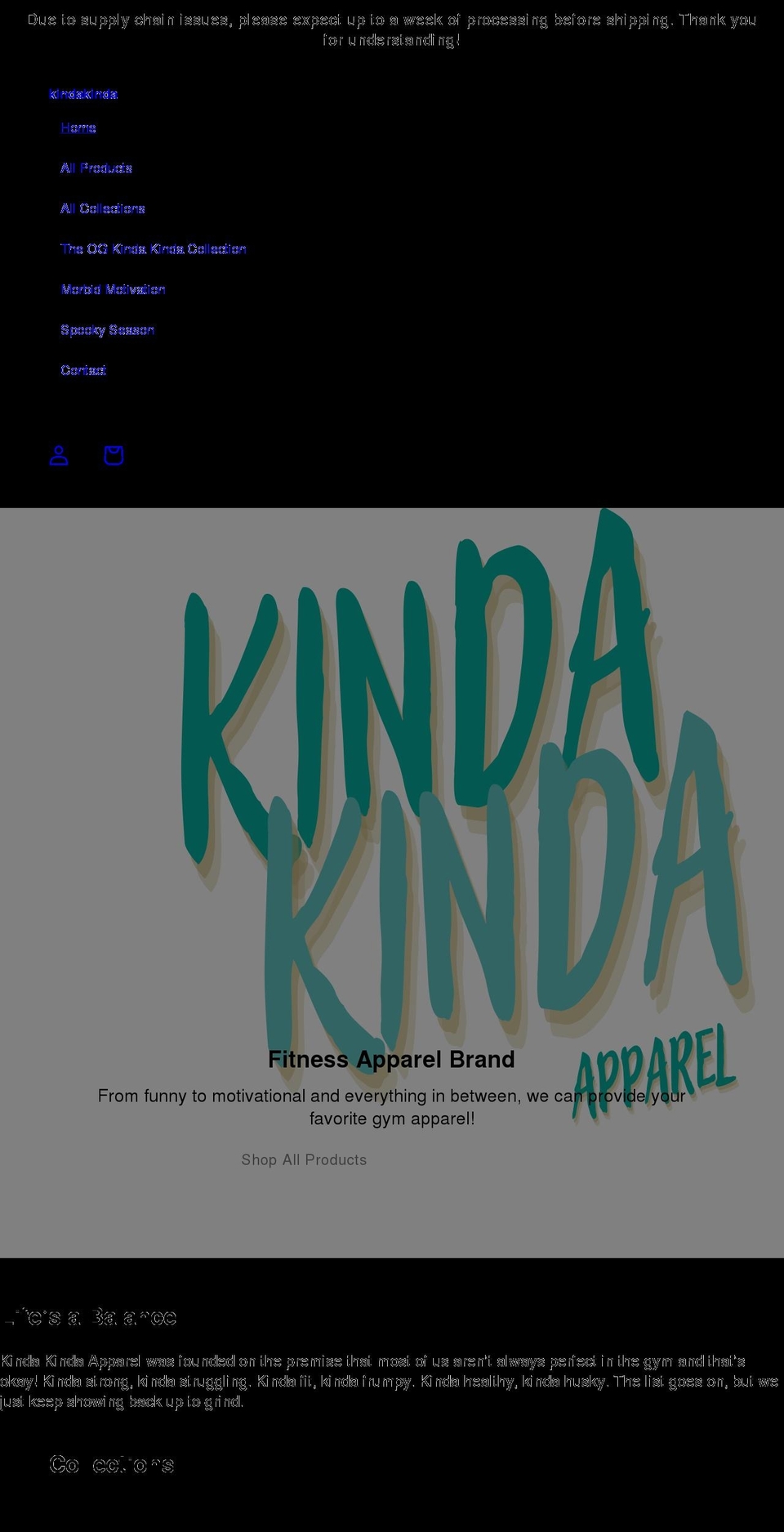 kindakinda.com shopify website screenshot