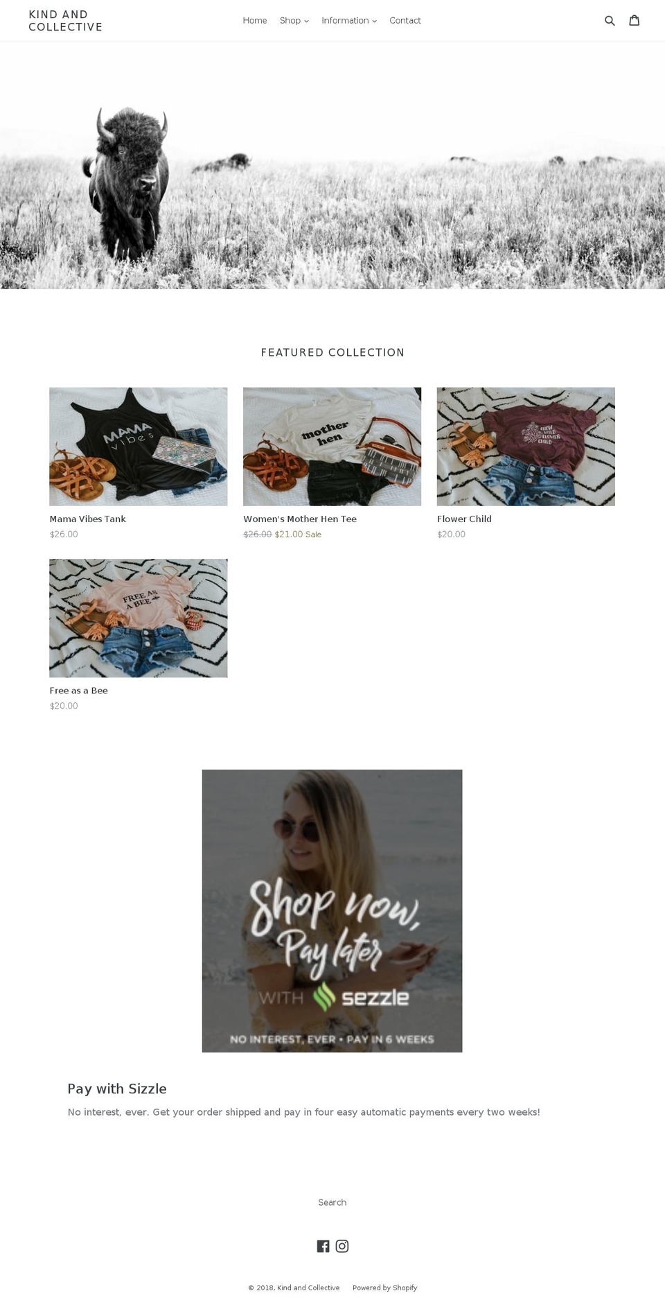 kindandcollective.com — Shopify storefront screenshot