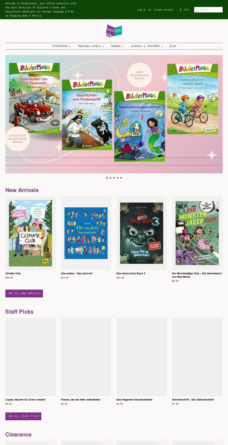 kinder-books.com shopify website screenshot