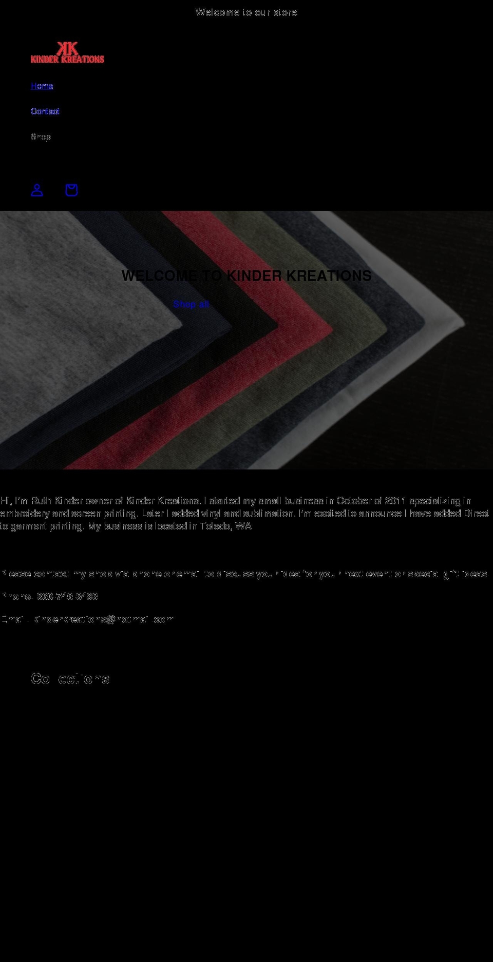 kinder-kreations.com shopify website screenshot
