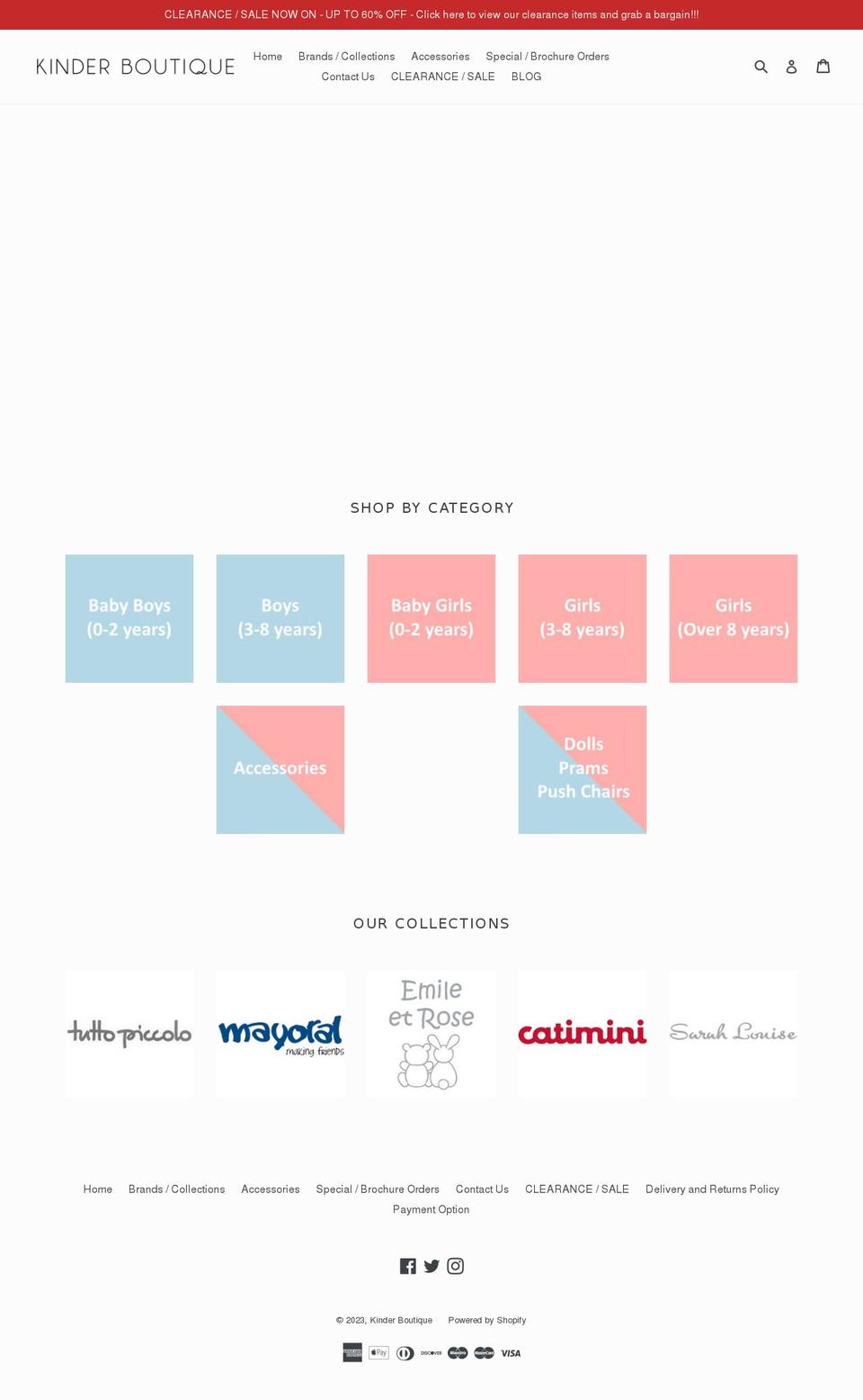 kinderboutique.co.uk shopify website screenshot