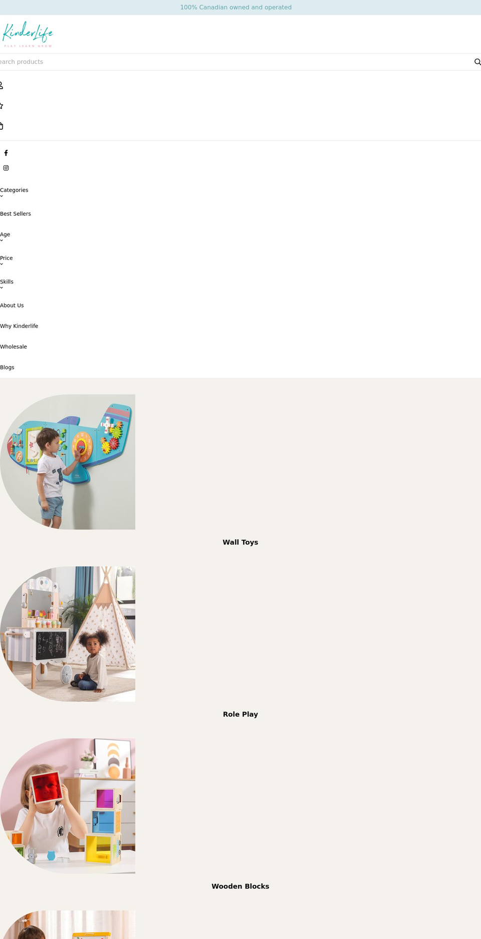 kinderlife.ca shopify website screenshot