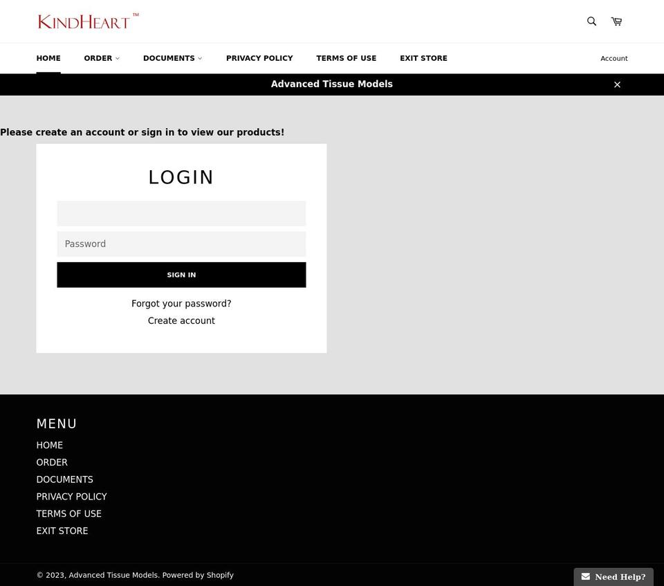 kindheart.com shopify website screenshot