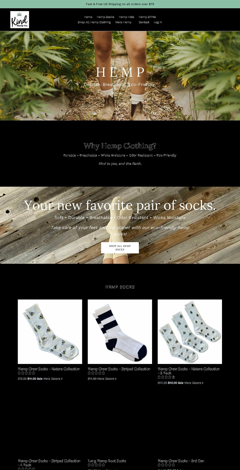kindhempco.com — Shopify storefront screenshot