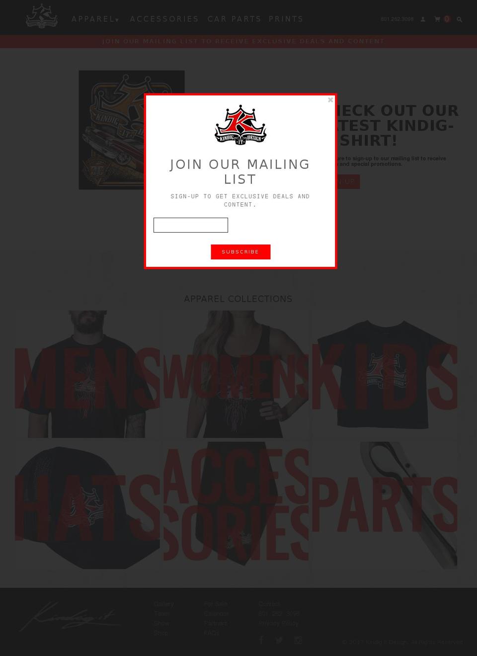 kindigitapparel.com shopify website screenshot