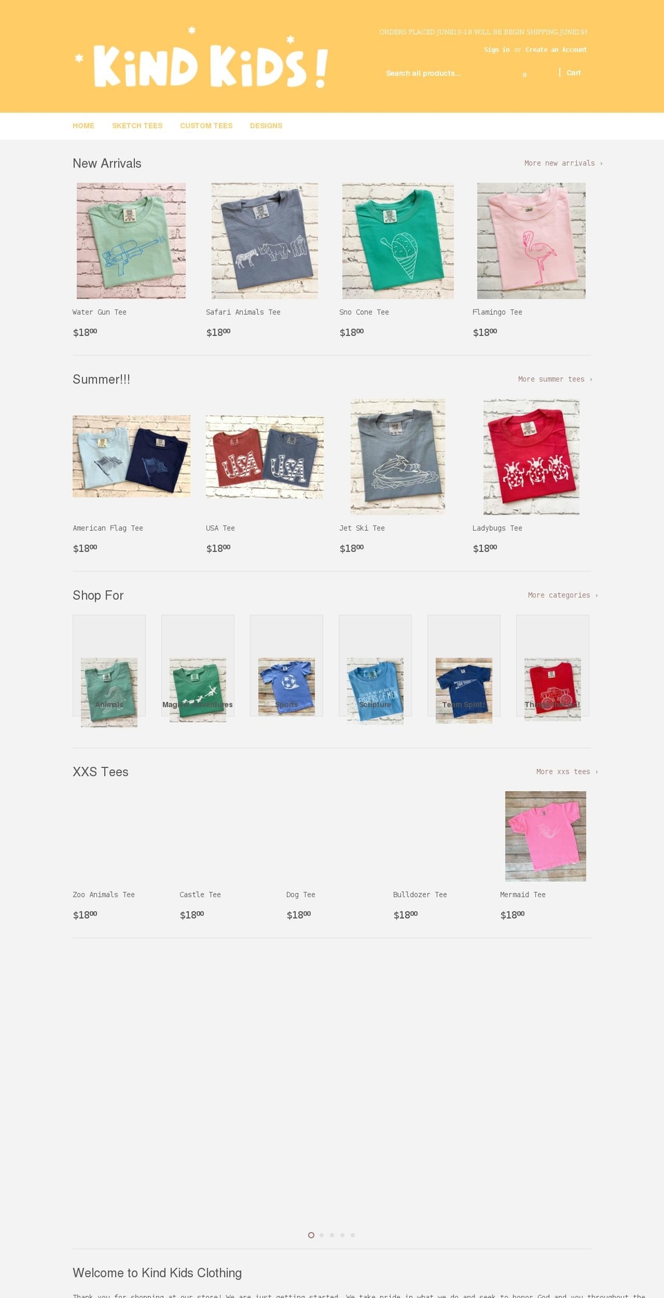 kindkids-clothing.com shopify website screenshot
