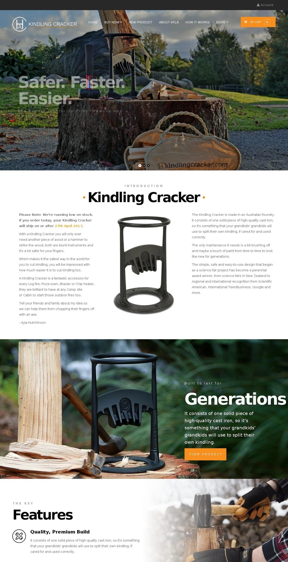 kindlingcracker.co.nz shopify website screenshot