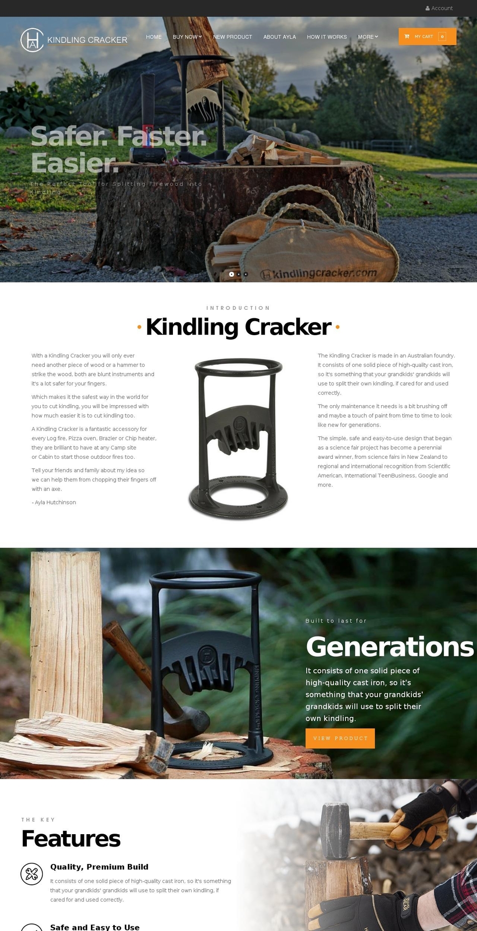 kindlingcracker.com shopify website screenshot