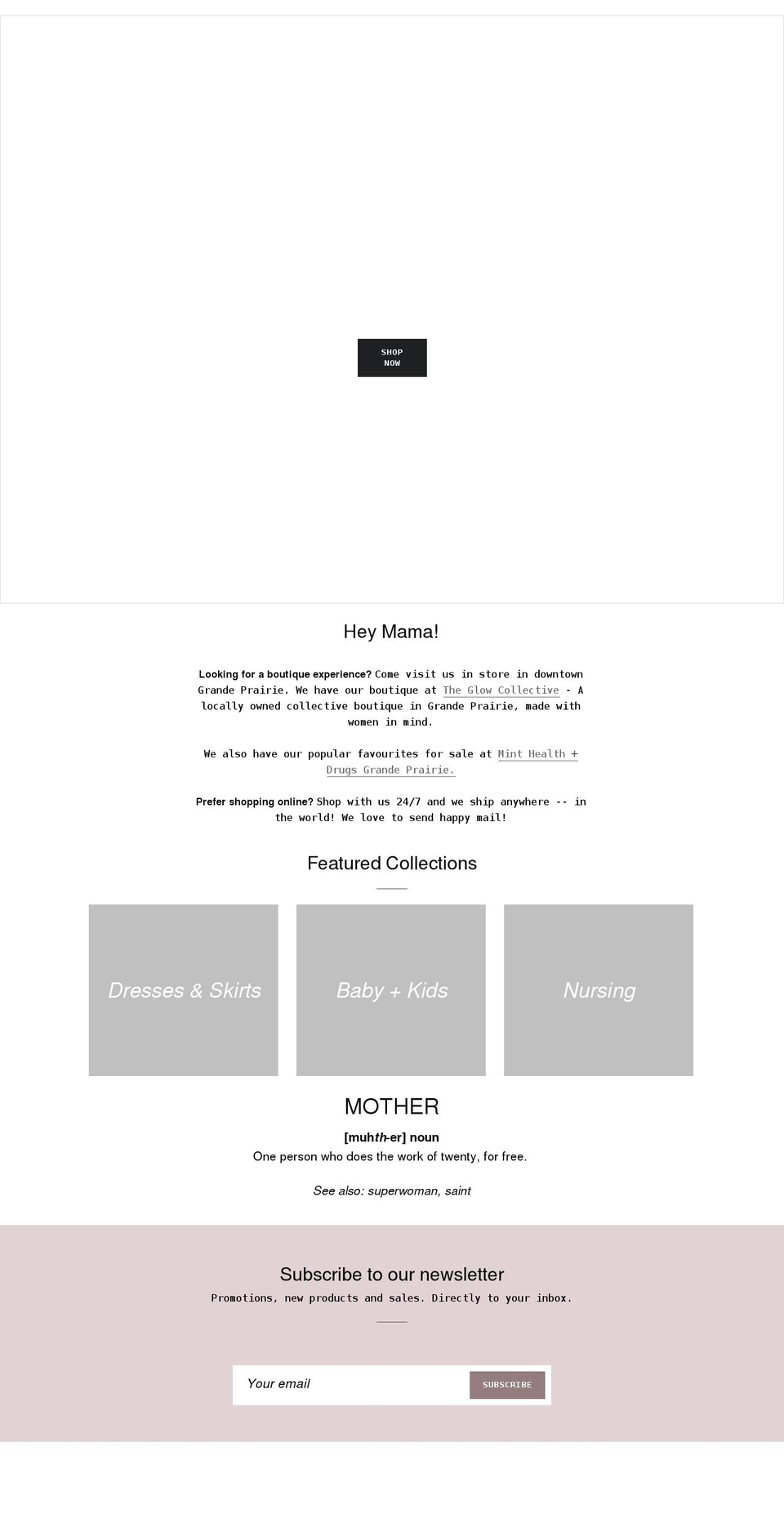 kindmotherhood.ca shopify website screenshot