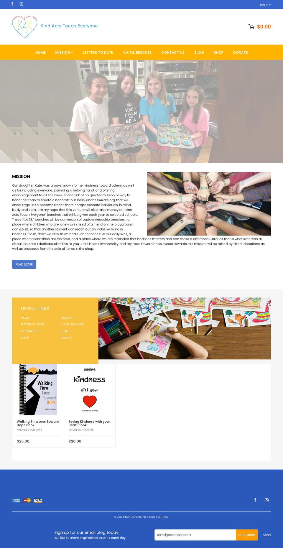 ED Shopify theme site example kindness4kate.org