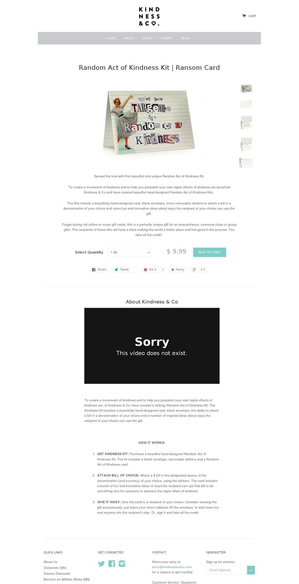 kindnessandco.com shopify website screenshot