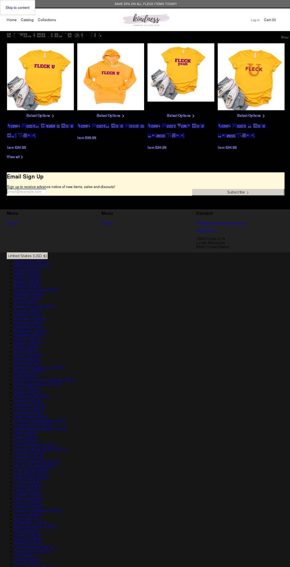 kindnesscultureshop.com shopify website screenshot