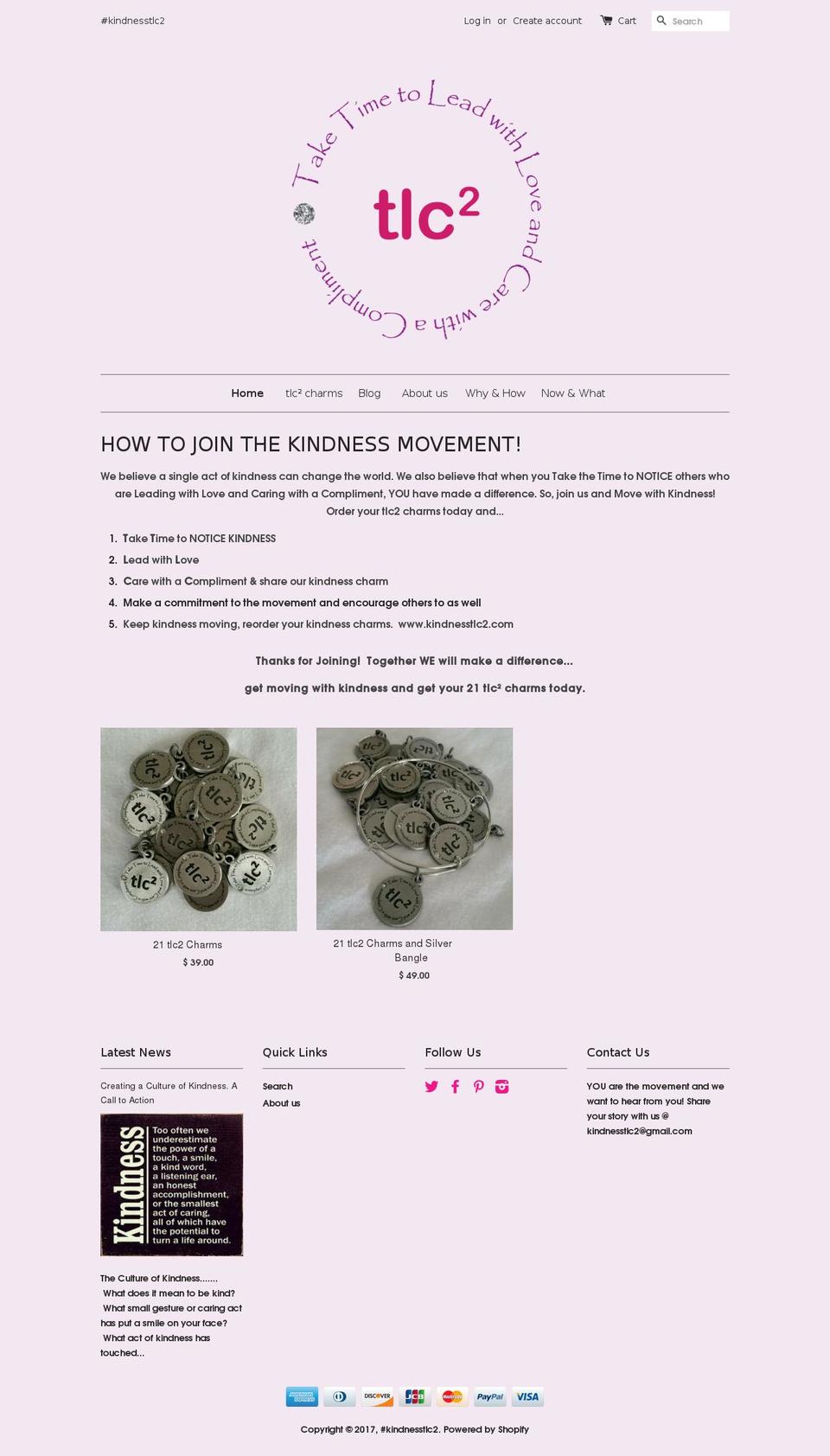 kindnesstlc2.com shopify website screenshot