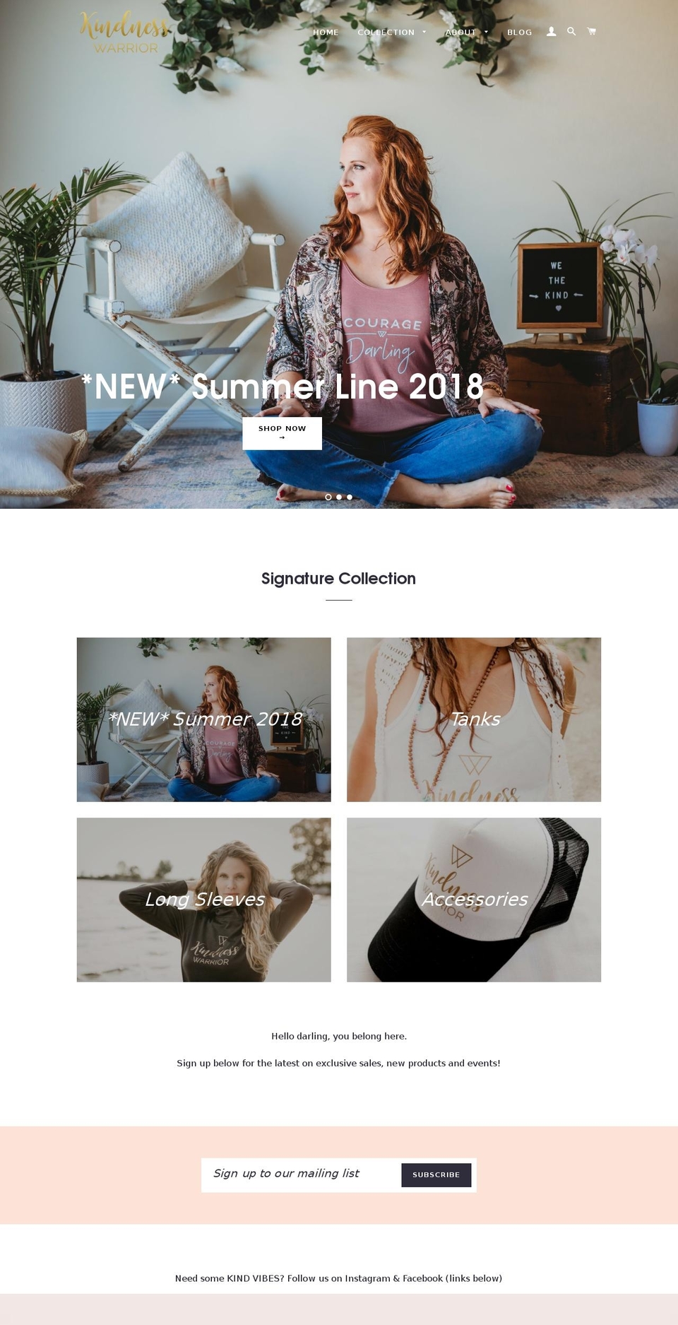 kindnesswarrior.com — Shopify storefront screenshot
