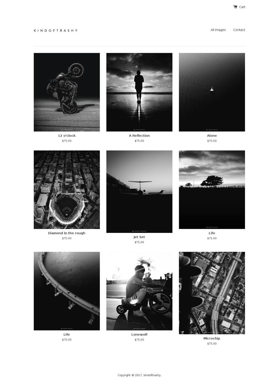 kindoftrashy.com shopify website screenshot