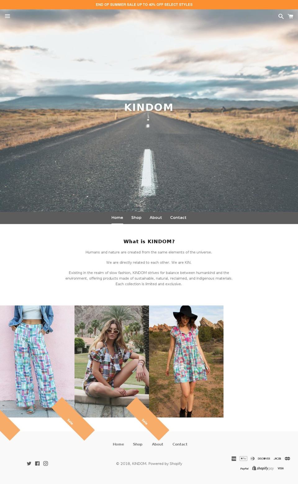 kindomproject.com — Shopify storefront screenshot