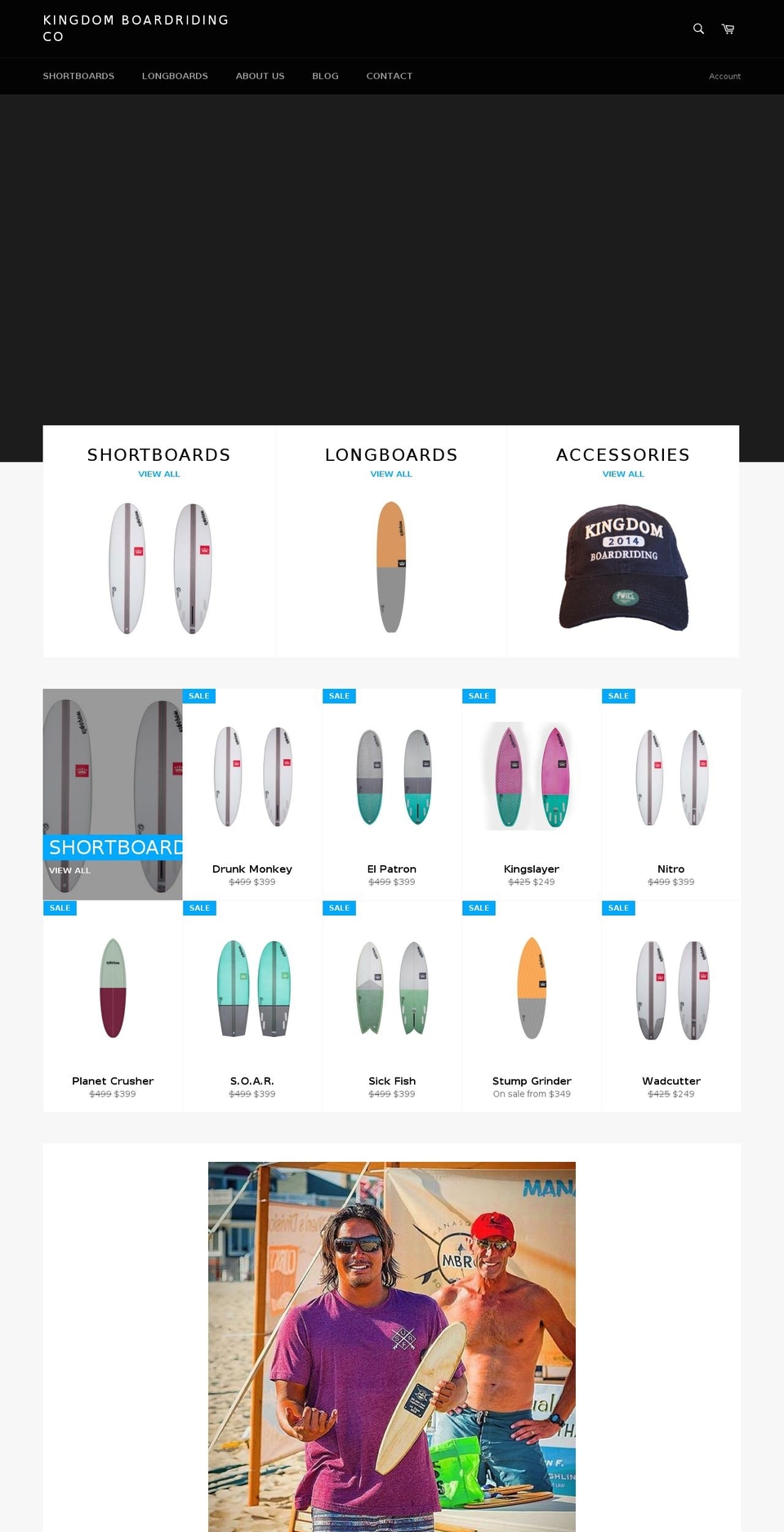 kindomsurfboards.com shopify website screenshot