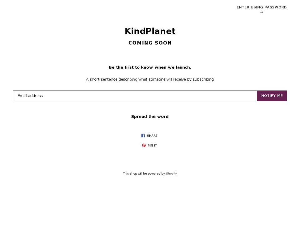 kindplanet.us shopify website screenshot