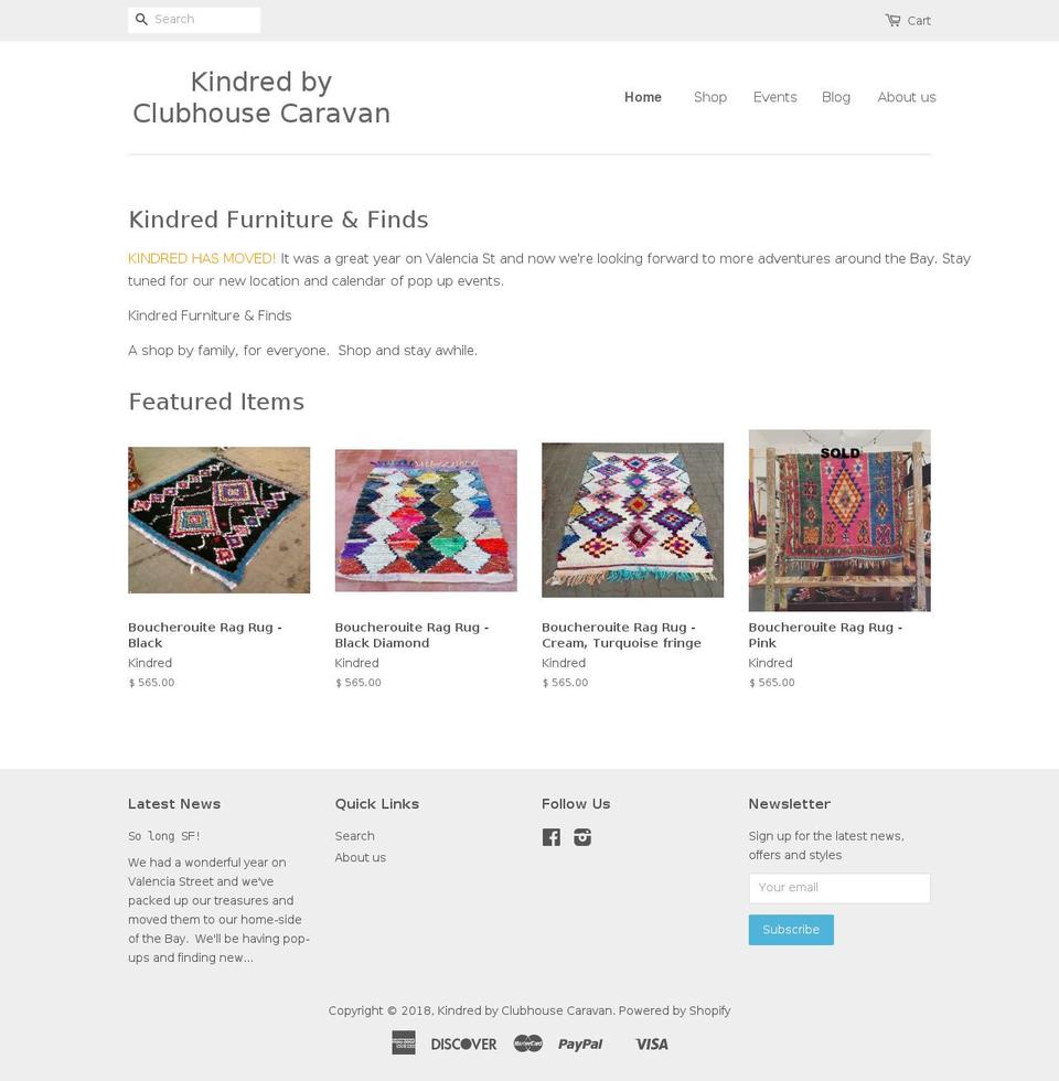 kindred-sf.com — Shopify storefront screenshot