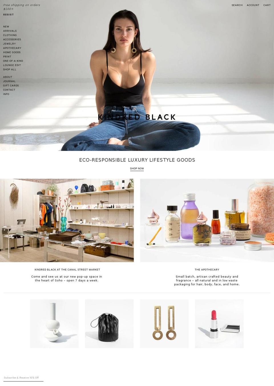 kindredblack.com shopify website screenshot