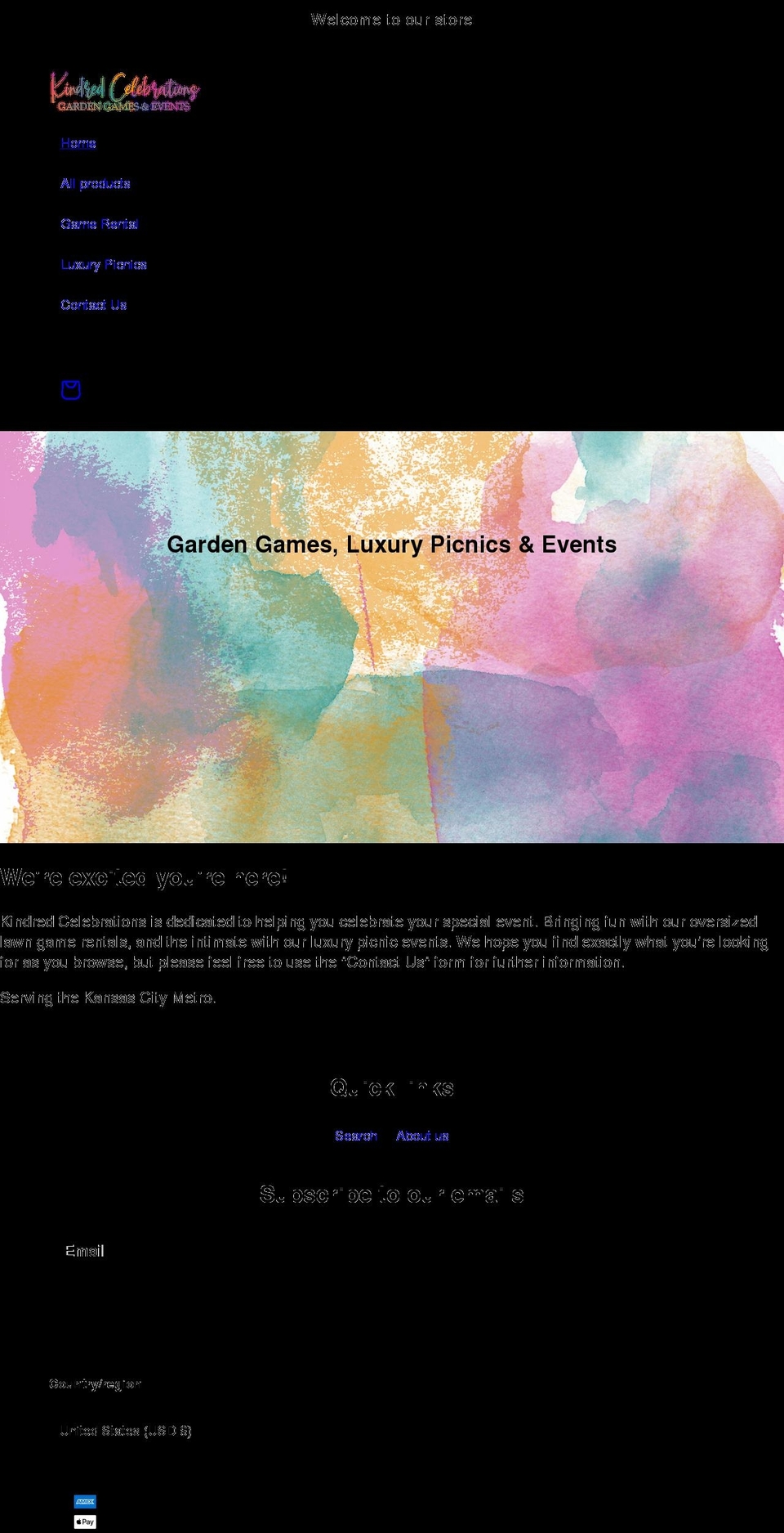 kindredcelebrations.com shopify website screenshot