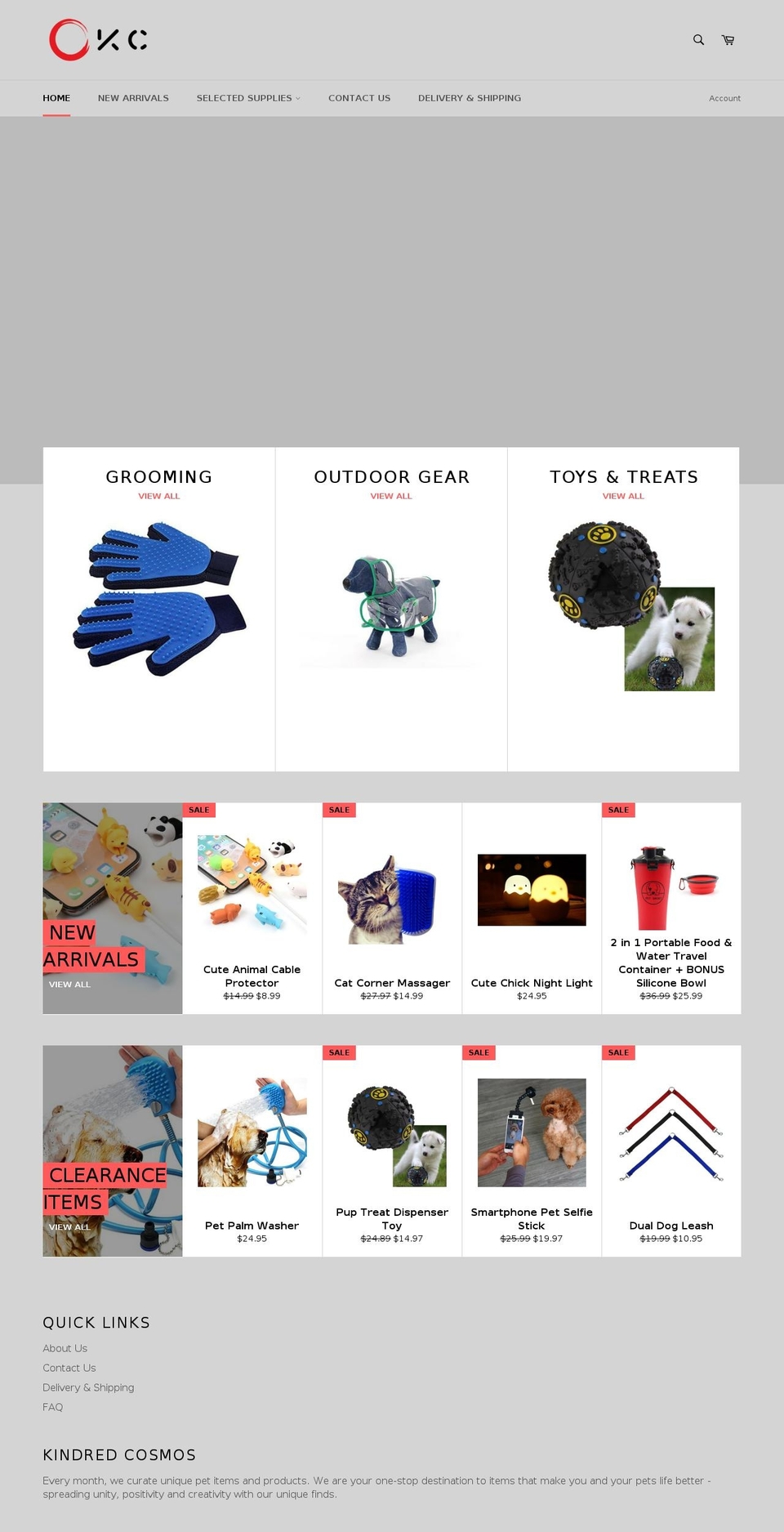 kindredcosmos.com — Shopify storefront screenshot
