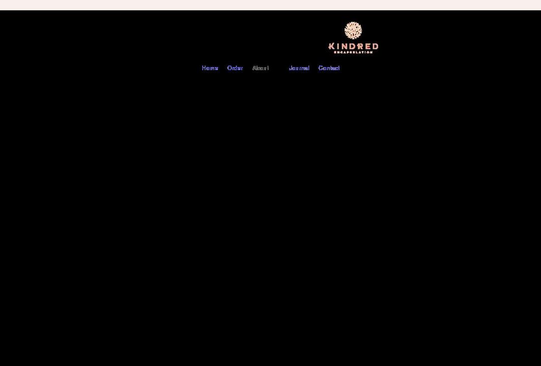 kindredencapsulation.com shopify website screenshot