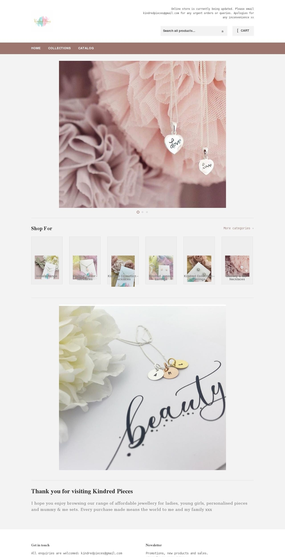 kindredpieces.com.au shopify website screenshot