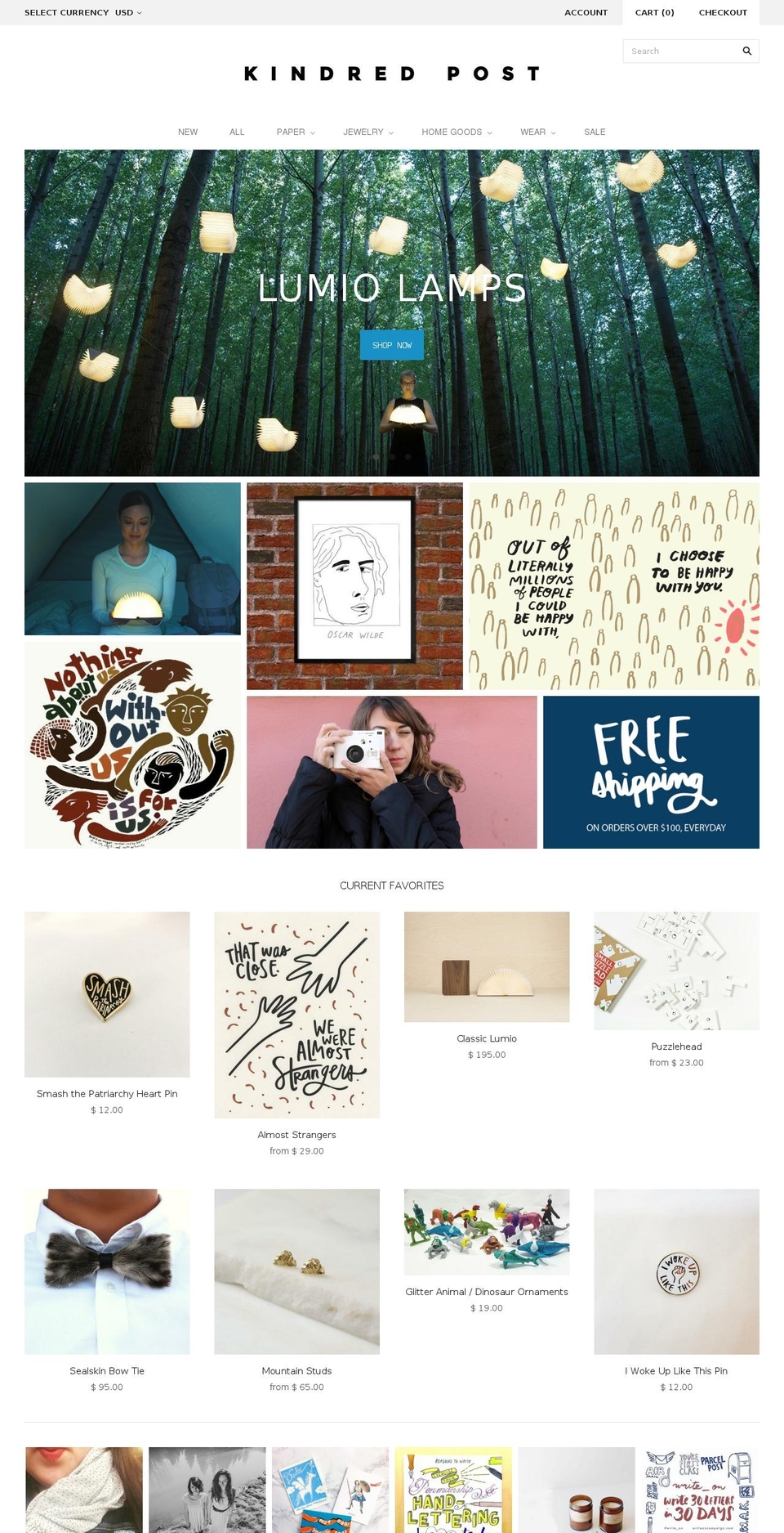 kindredpost.com shopify website screenshot