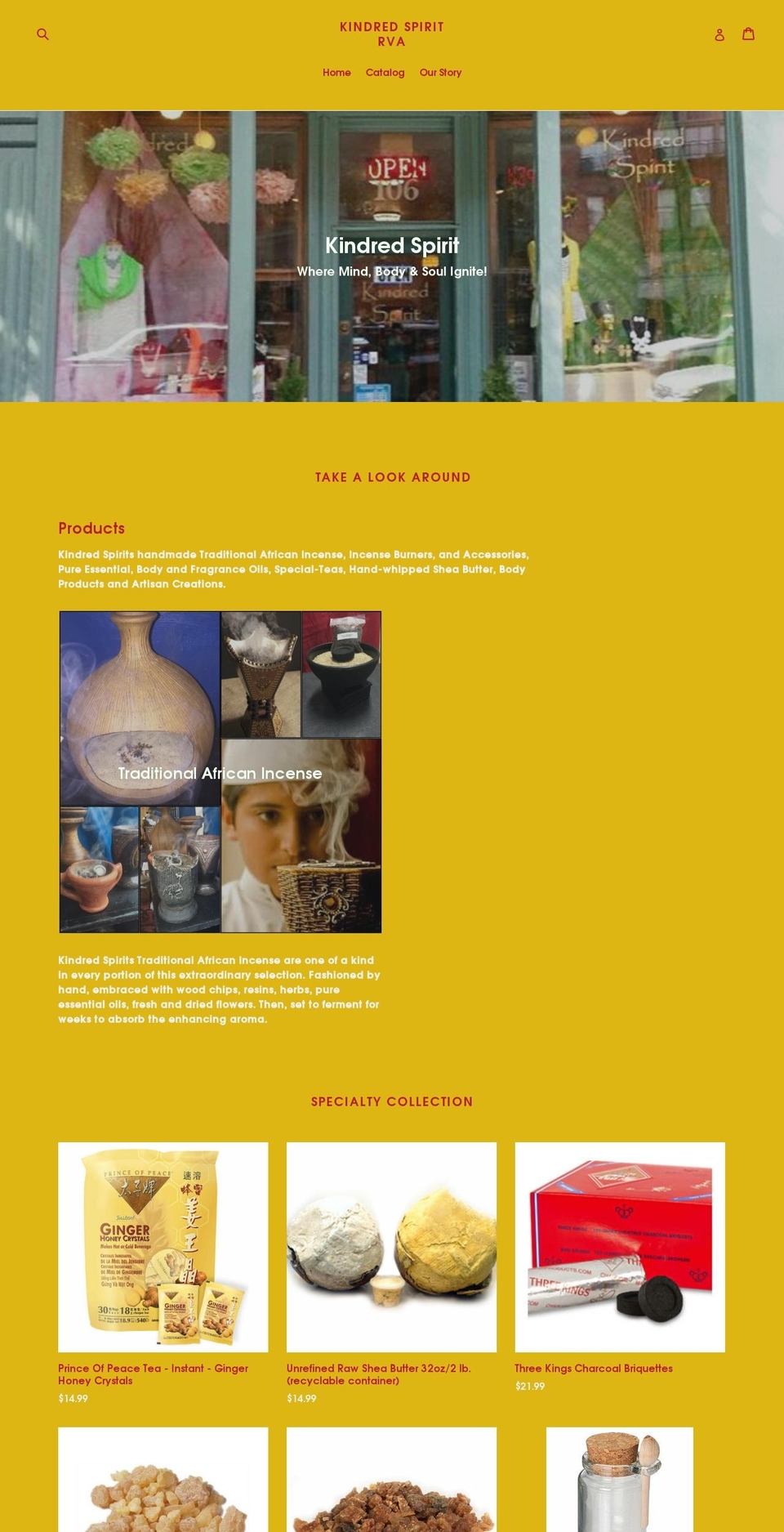 kindredspiritrva.com shopify website screenshot