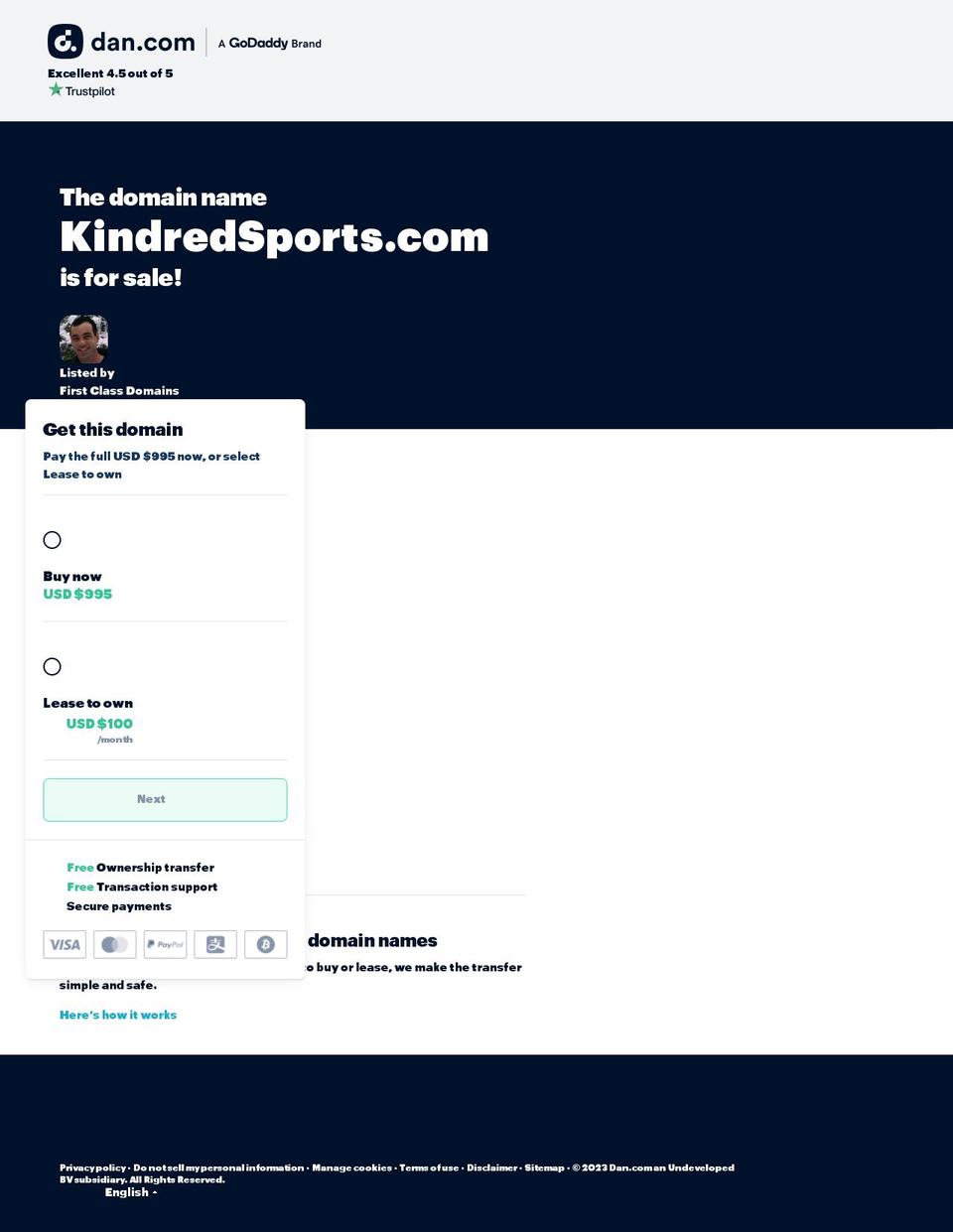 Sports Shopify theme site example kindredsports.com