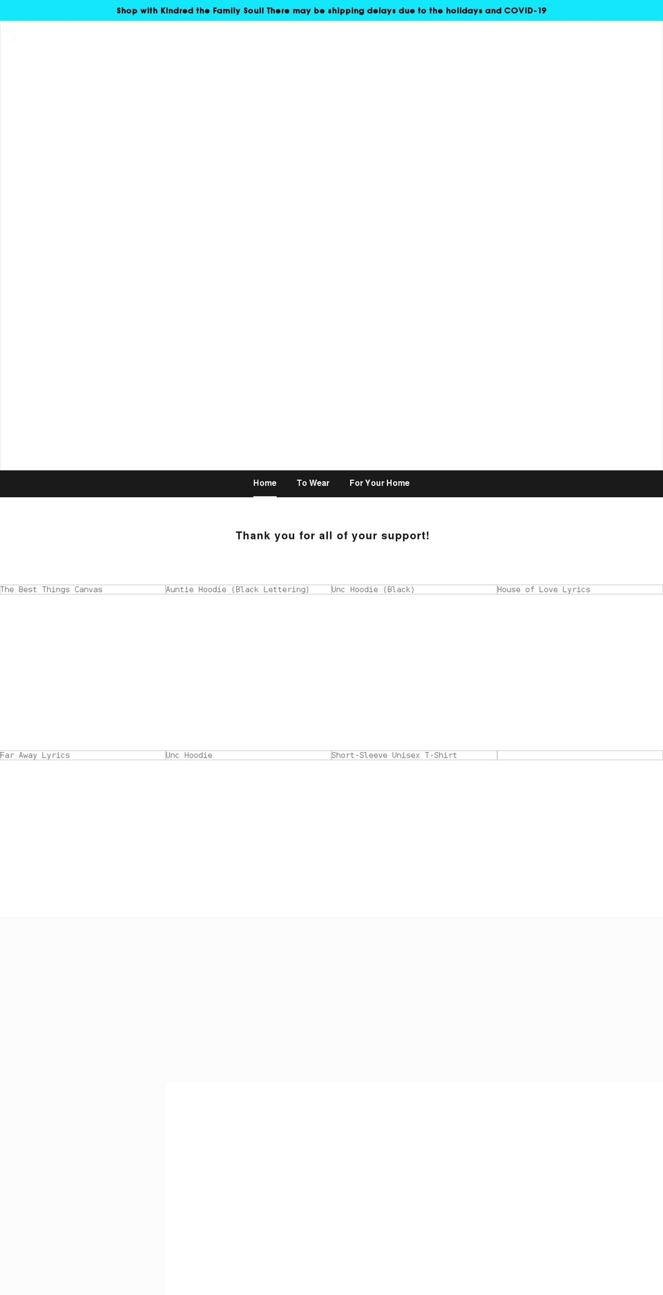 kindredthefamilyshop.myshopify.com shopify website screenshot