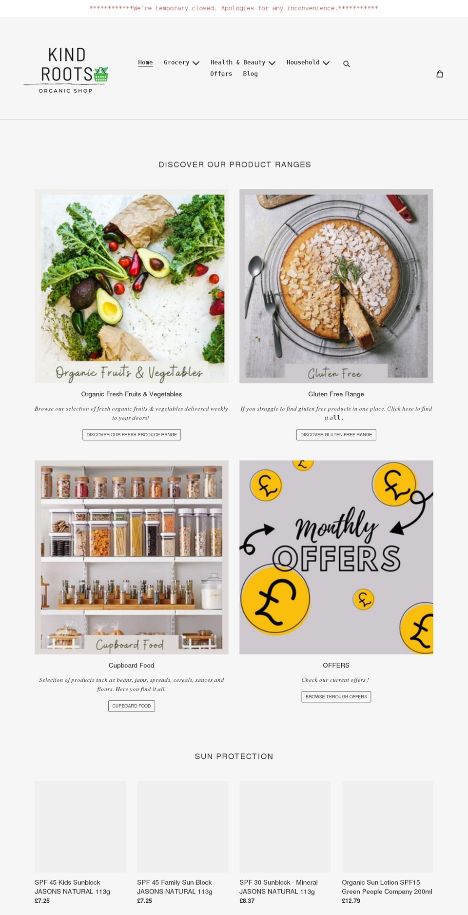 kindroots.co.uk shopify website screenshot