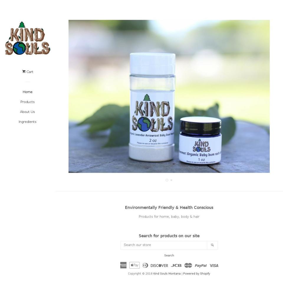 kindsoulsmontana.com shopify website screenshot