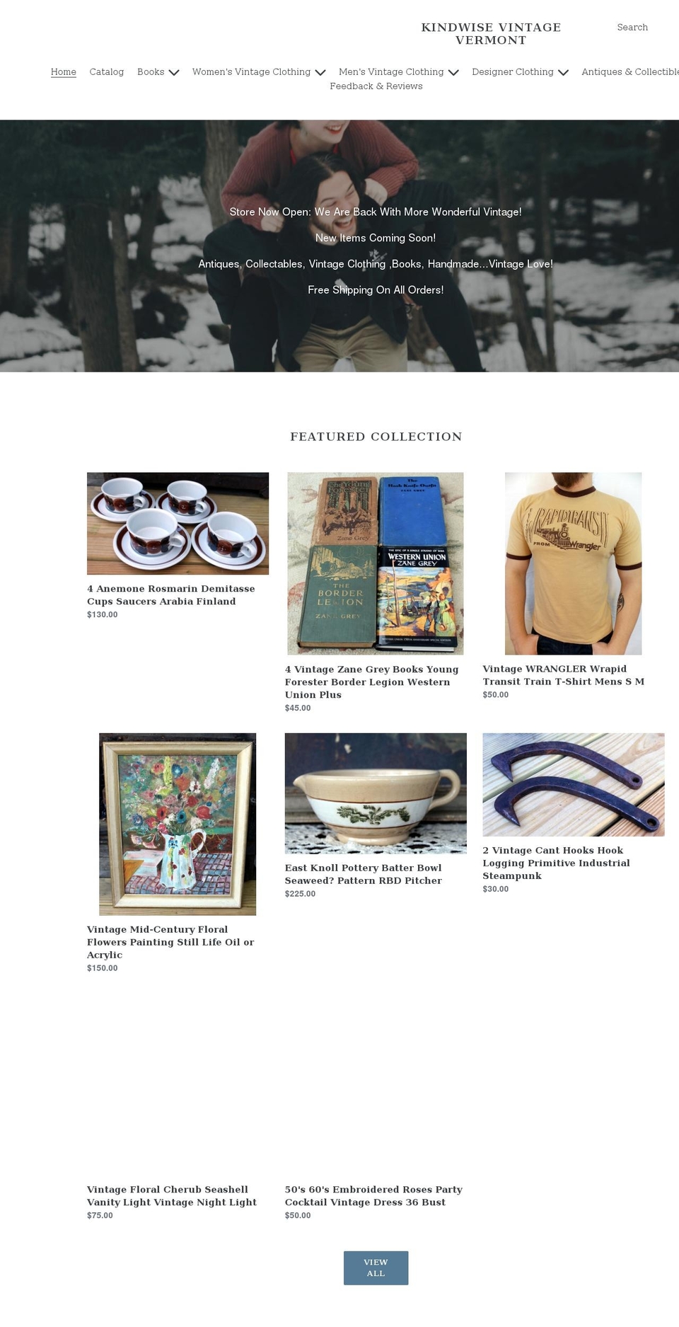 kindwisevintagevermont.com shopify website screenshot
