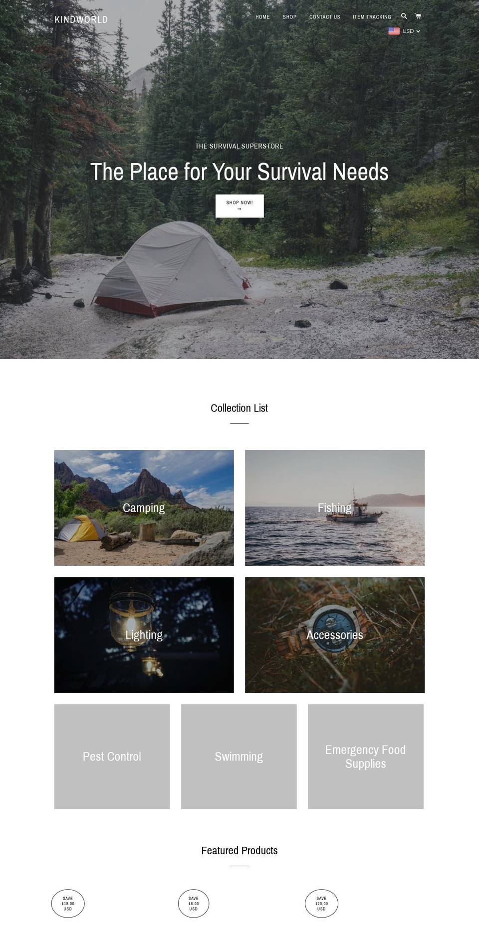 kindworldstore.com — Shopify storefront screenshot