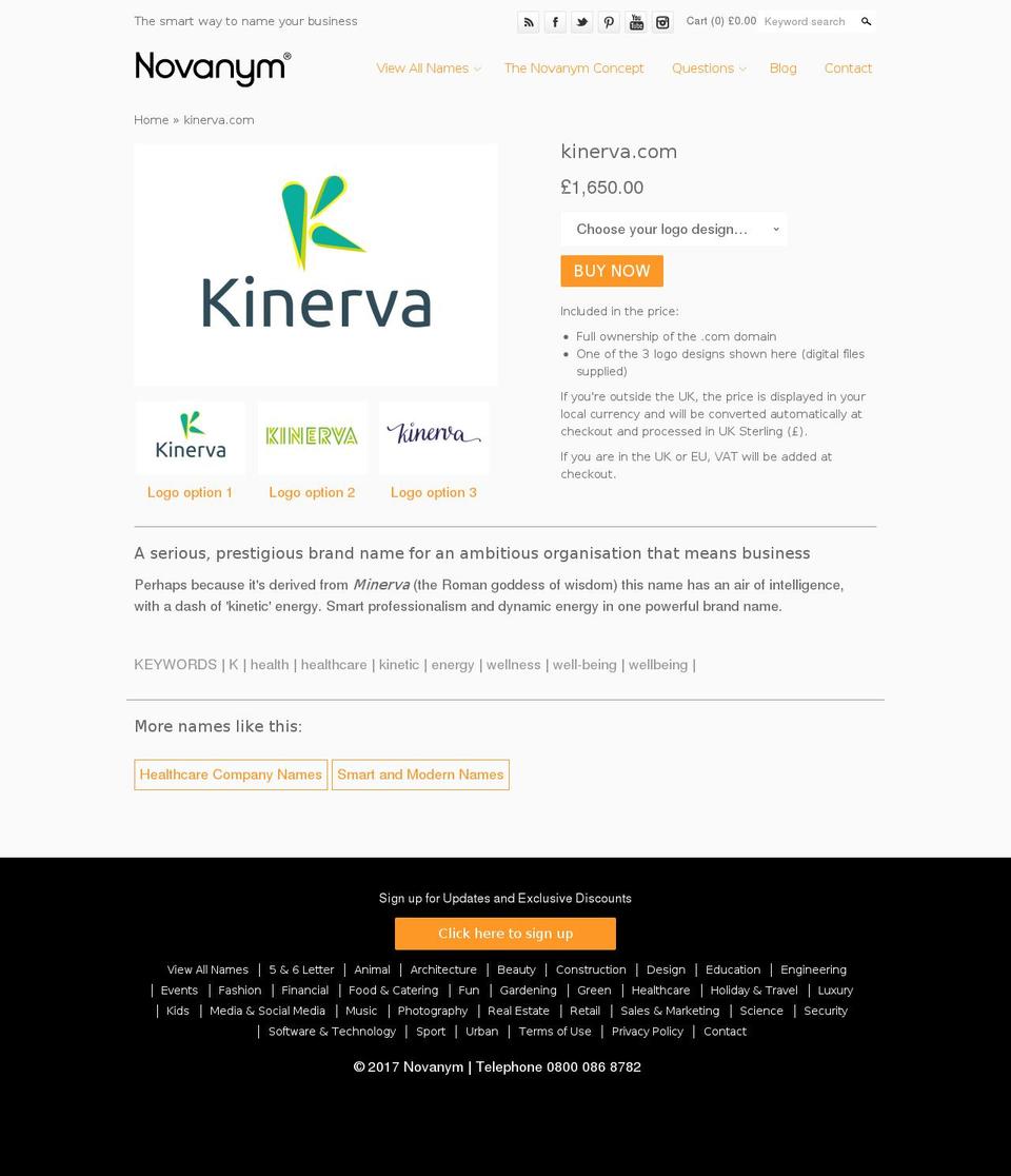kinerva.com shopify website screenshot