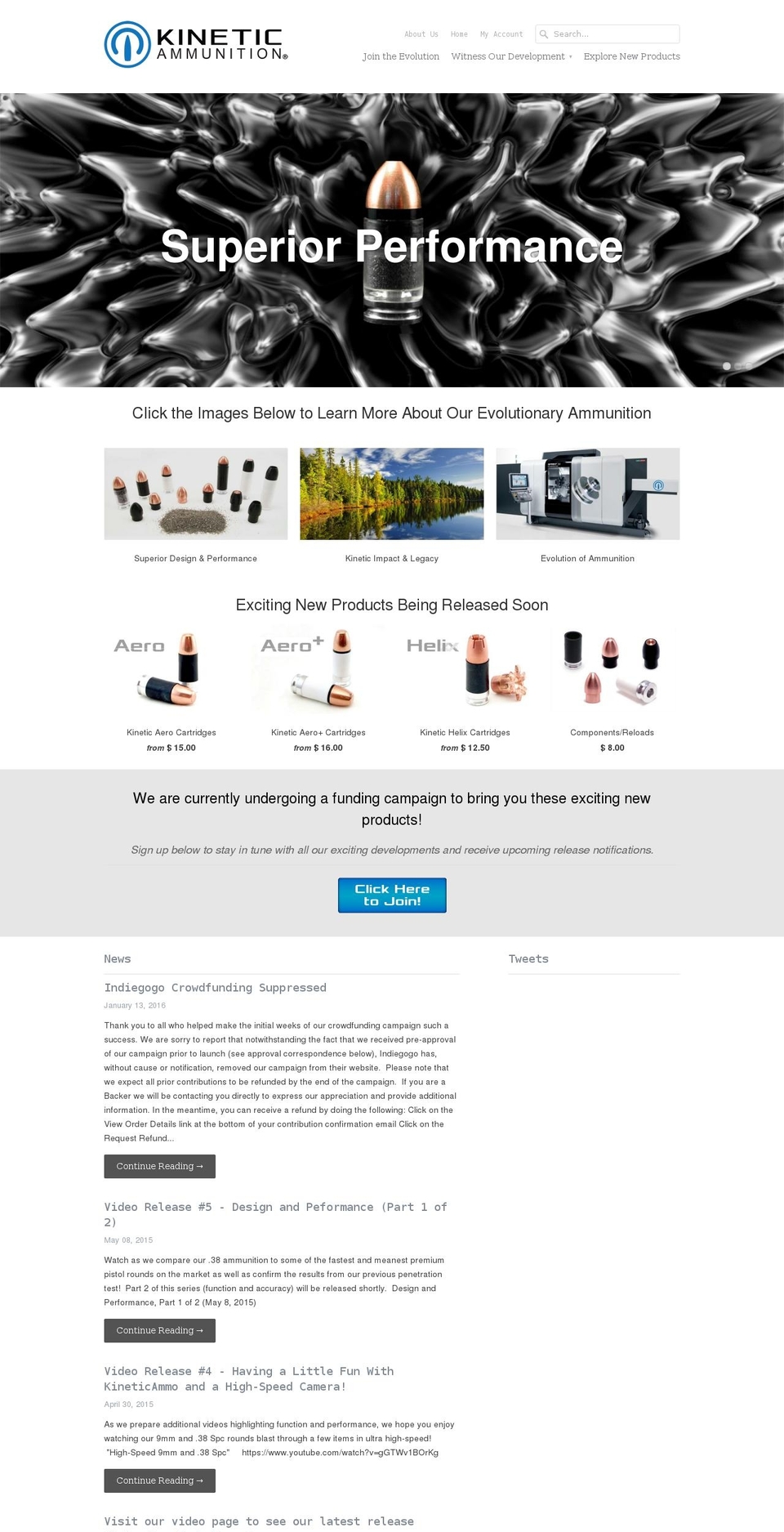 kinetic-ammo.com shopify website screenshot