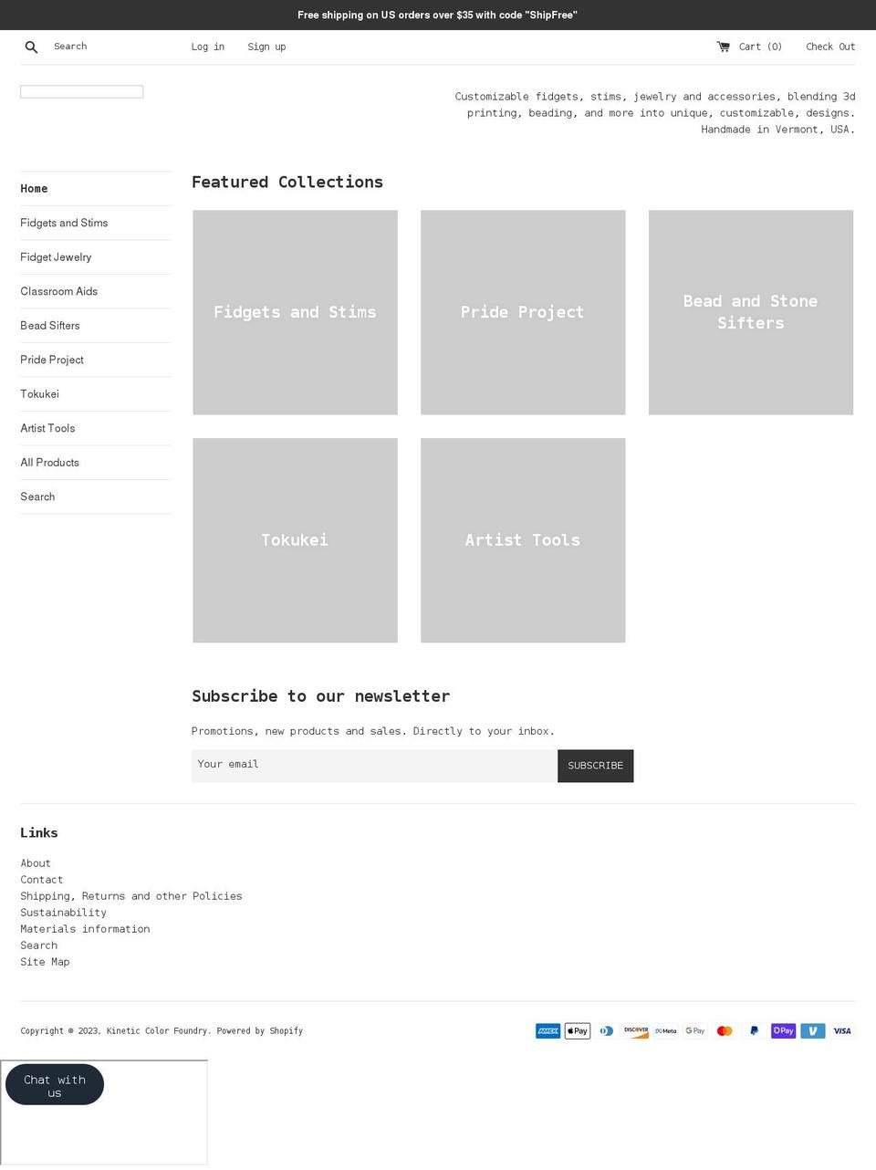 kinetic-color.com shopify website screenshot