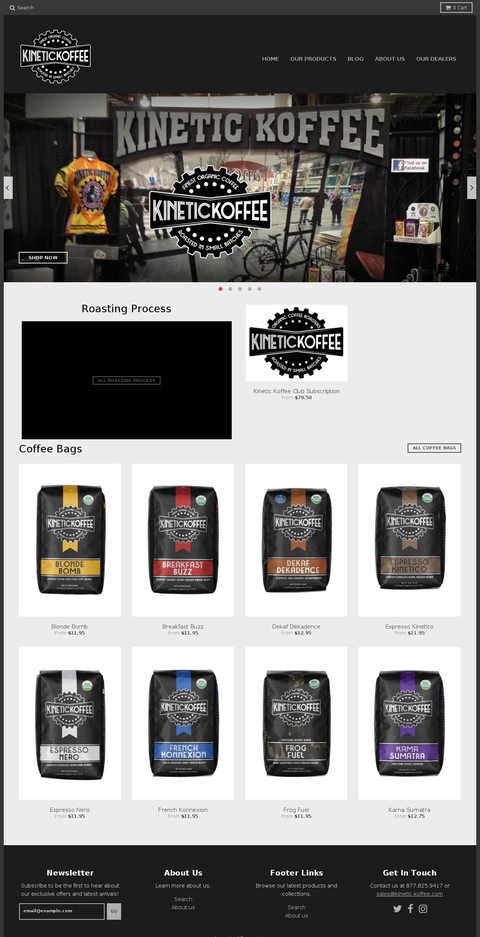 kineticcoffee.com — Shopify storefront screenshot