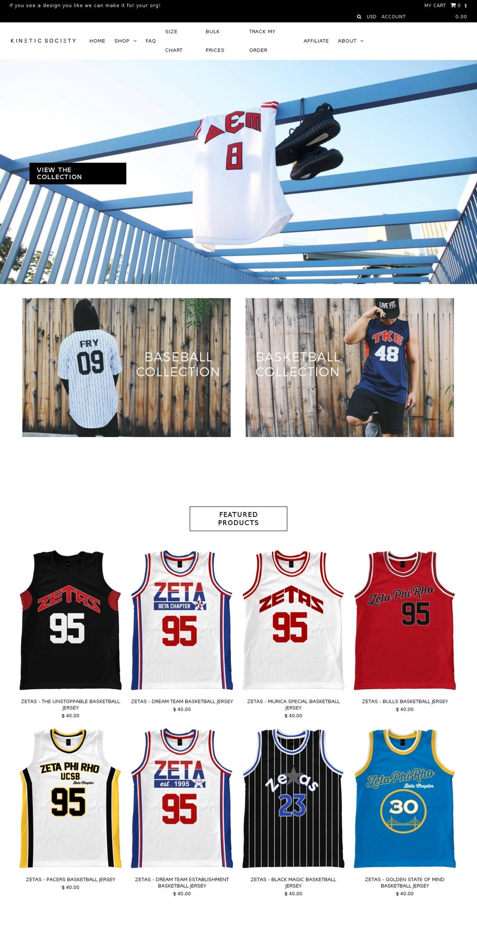 kineticsociety.com shopify website screenshot