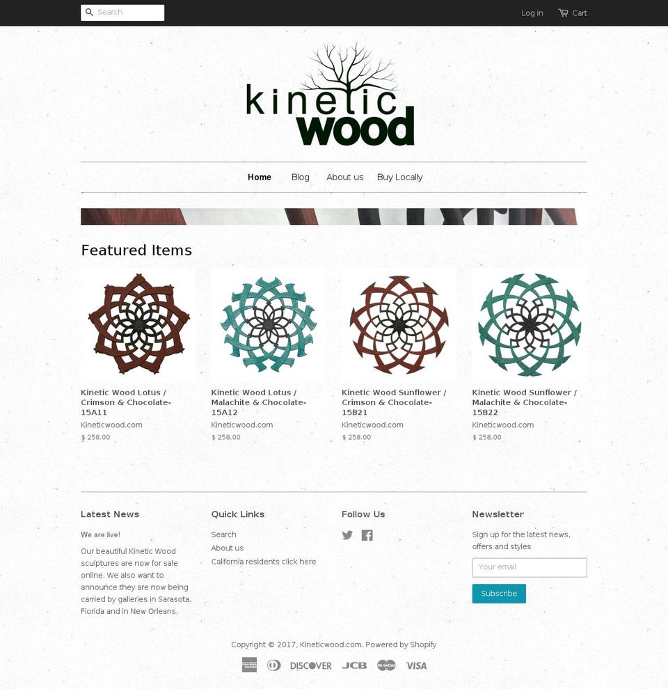 kineticwood.com shopify website screenshot