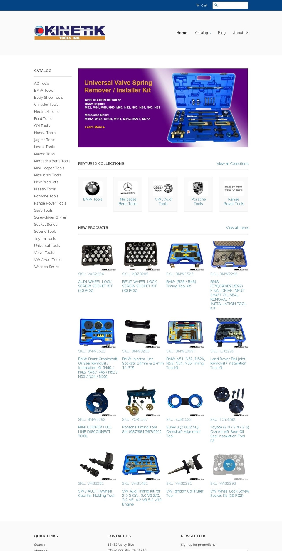kinetikautotools.com shopify website screenshot
