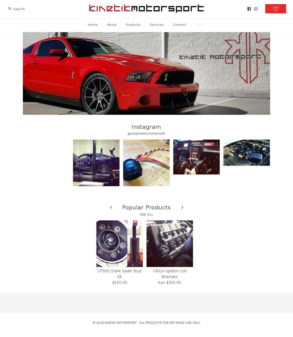 kinetikmotorsport.com shopify website screenshot