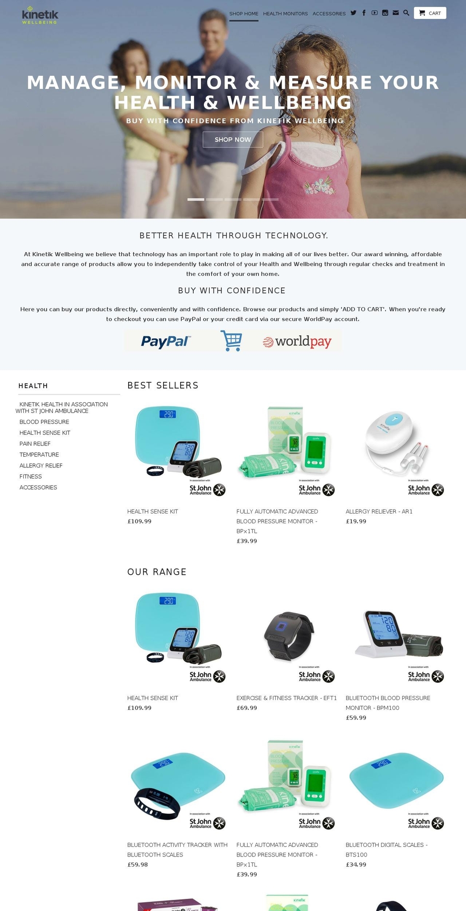 kinetikwellbeing-shop.com shopify website screenshot