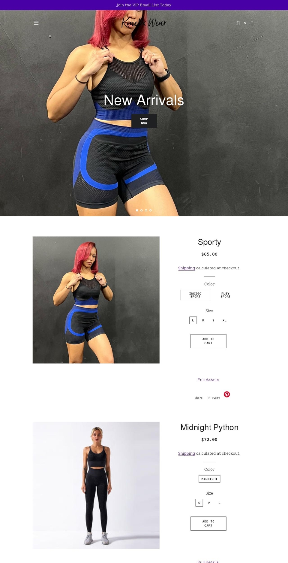 kinetixwear.com shopify website screenshot