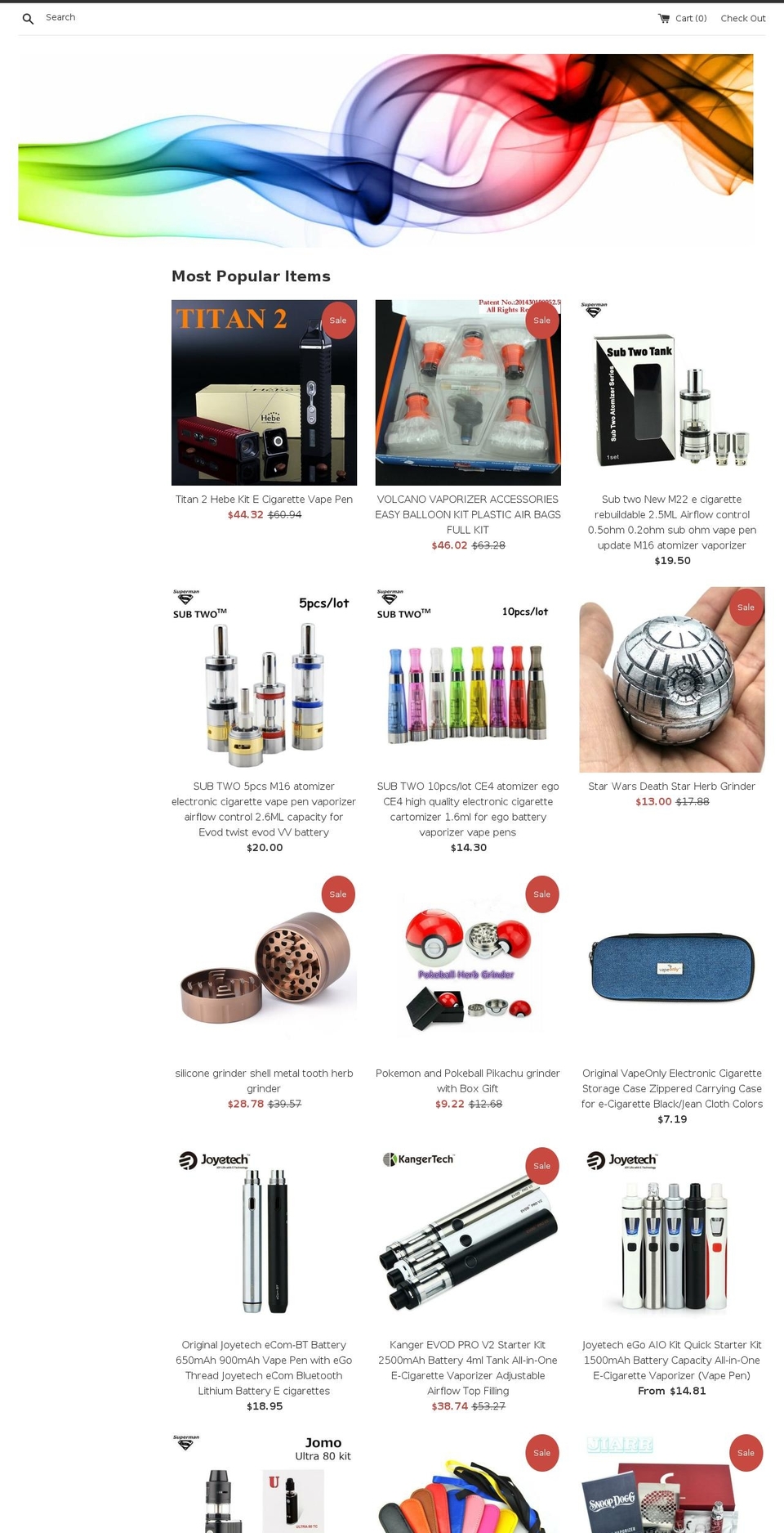 kinevapes.com — Shopify storefront screenshot