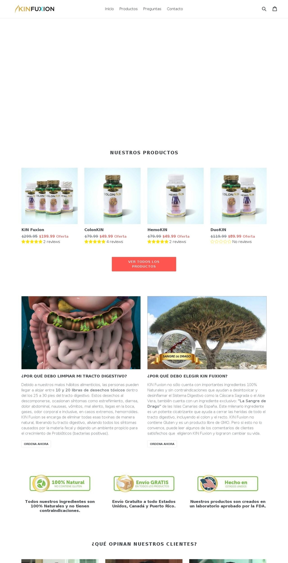 kinfuxion.com — Shopify storefront screenshot